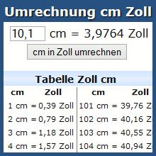 14 zoll in cm